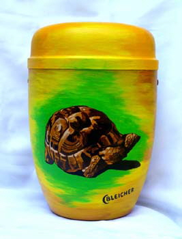 Urn Art: Schildkröte AMANDA-Kunstwerk mit Signatur, rundum bemalt